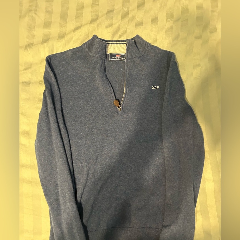 Boys Blue Half-Zip Sweater